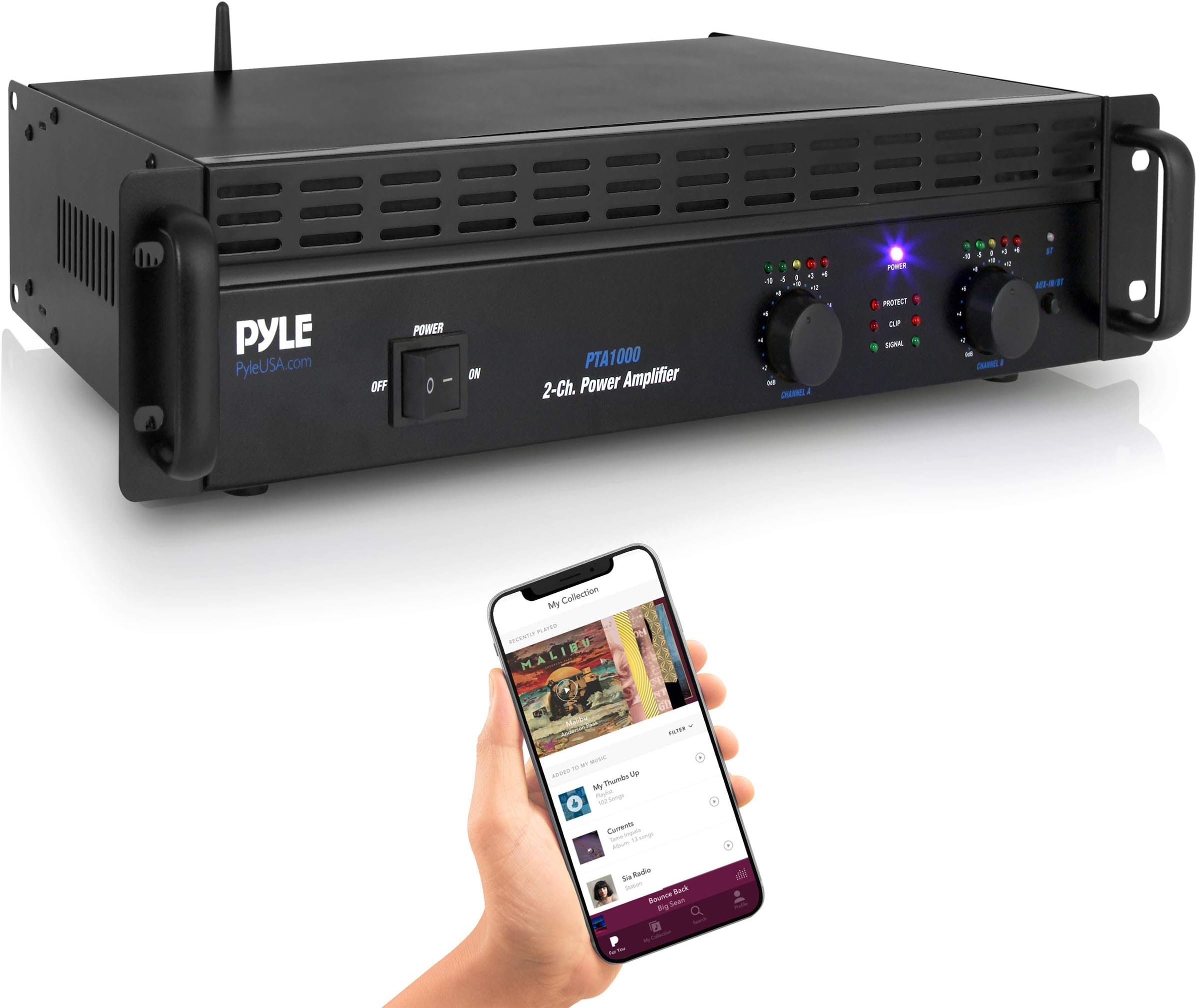 ©️ Power Amplifier Rockville D12 5000w Peak/1400w RMS 2 Channel